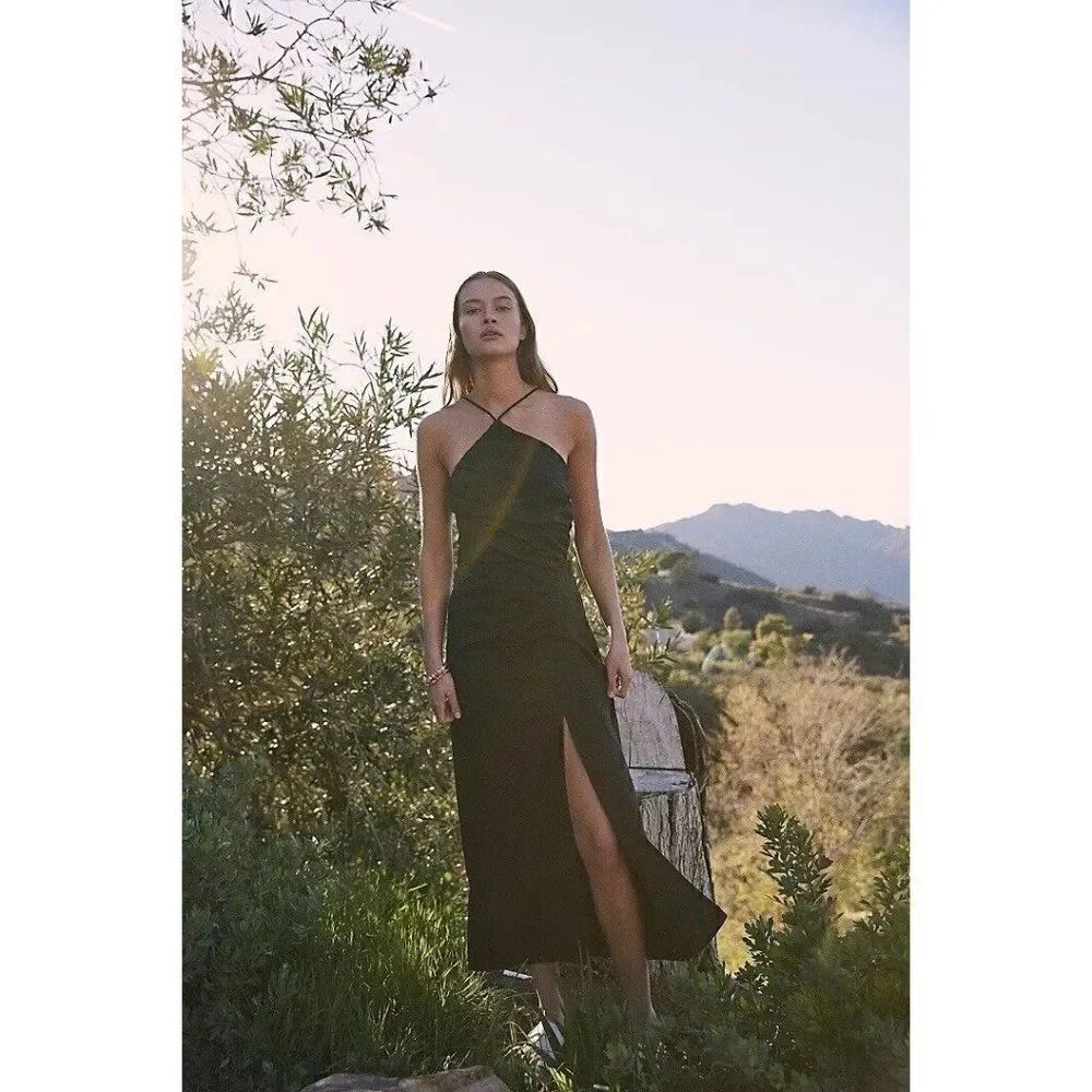 NWT FREE PEOPLE ENDLESS SUMMER MAIA MIDI DRESS IN BLACK